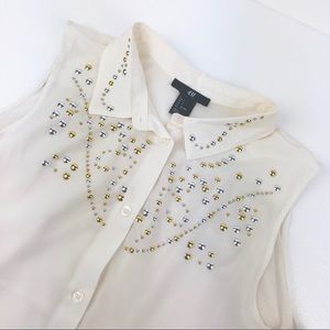 New H&M Sleeveless Long Tank With Studs